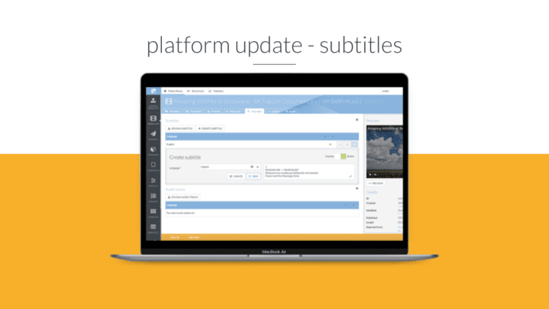 Platform update – creating and editing subtitles