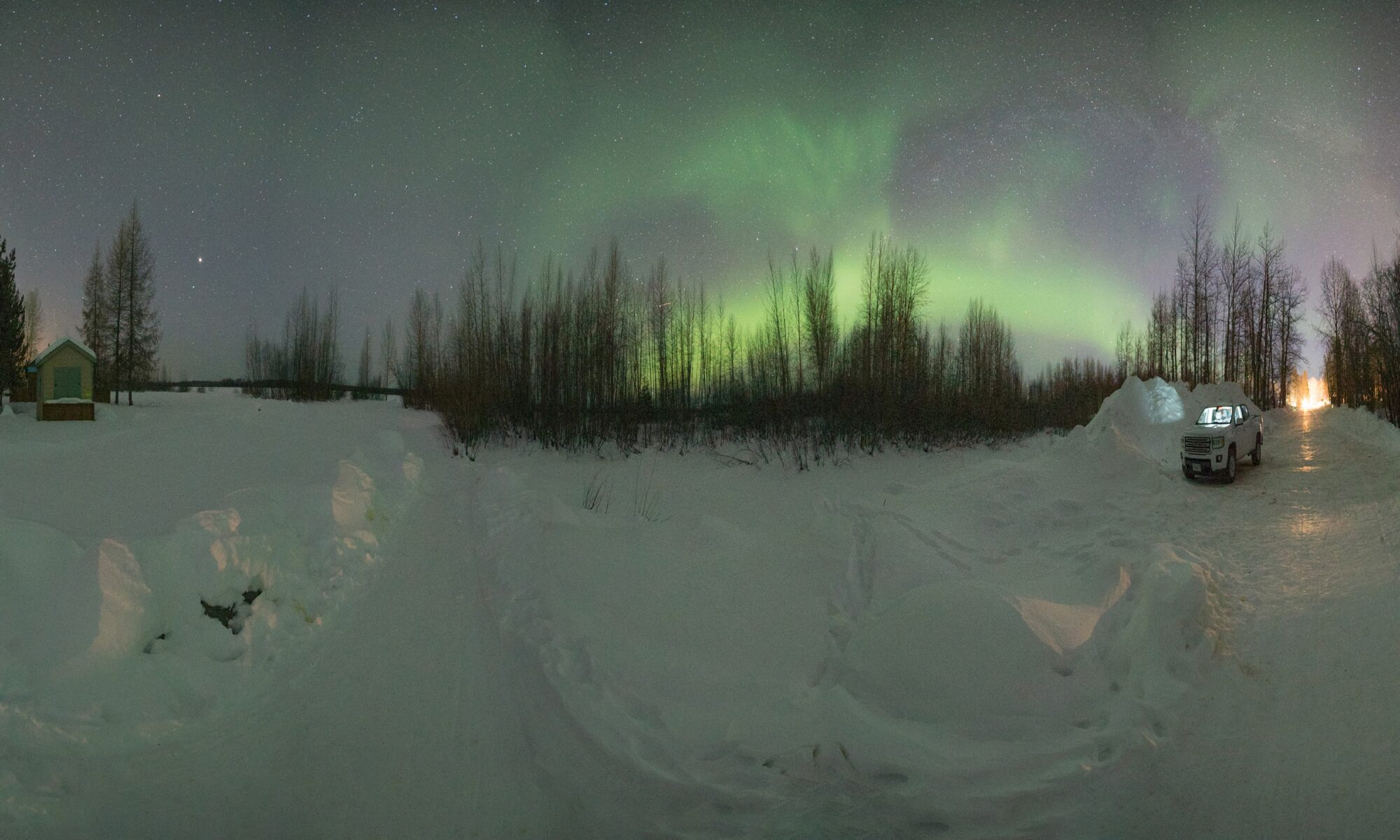 360 video shot of the Northern Lights